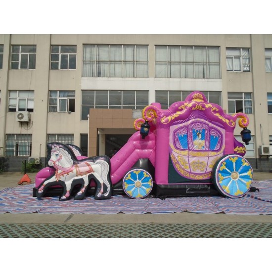 Inflatables Princess Carriage Combo Horses